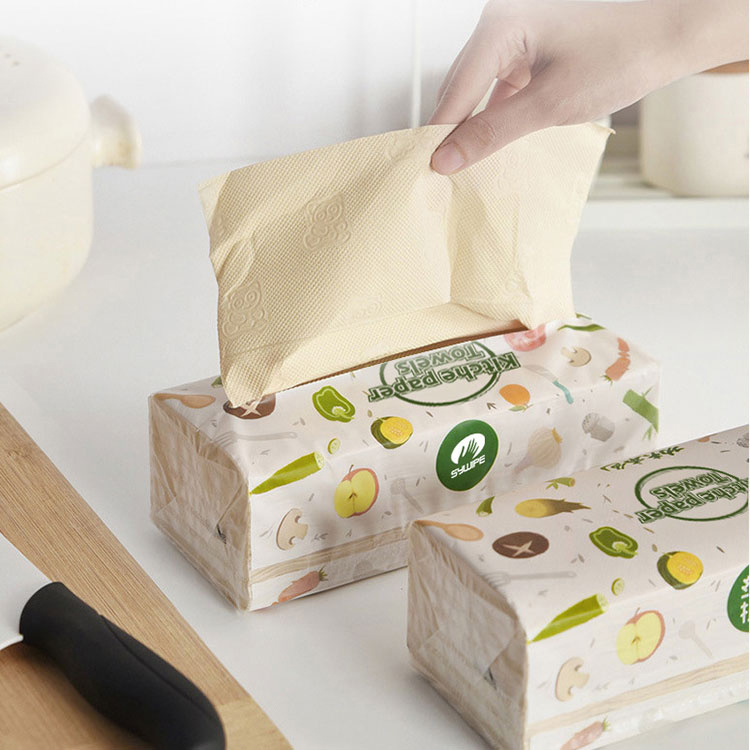 OEM Eco-Friendly Bamboo Paper Kitchen Towels Recycled Napkins 50 Sheets 