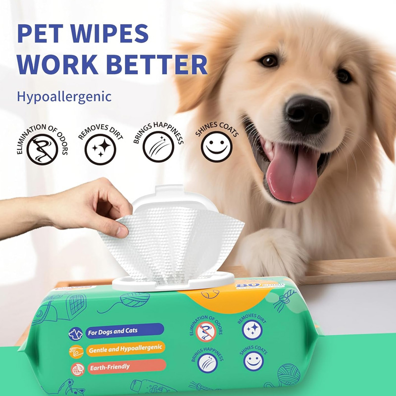 OEM Dog Cleaning Gentle Wipes, Deodorizing Cat Bath Wipes, 80pcs