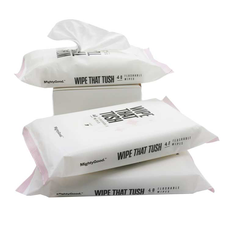 Wholesale Flushable Moist Wipes Biodegradable Toilet Tissue, 40 Sheets