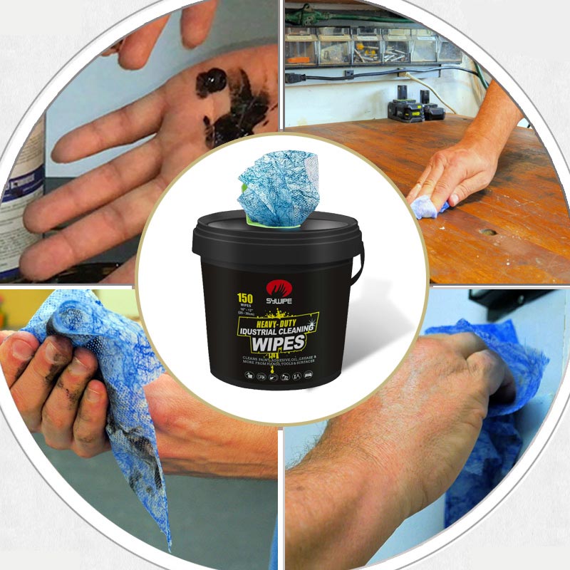 Industrial Hand Wipes Heavy Duty Cleaning Wipes Bulk 150pcs Value Bucket 
