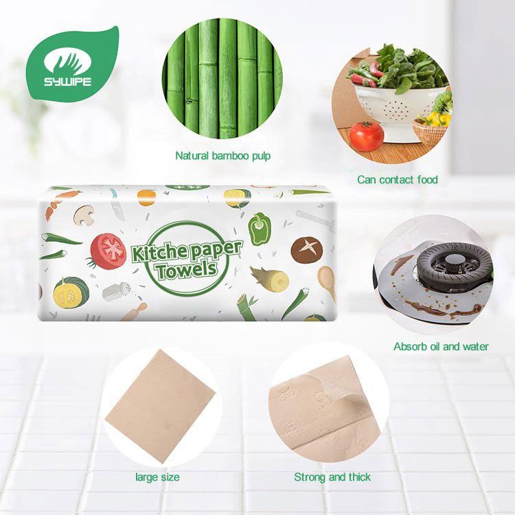 OEM Bamboo Paper Towels Kitchen Roll Recycled Napkins Cloth