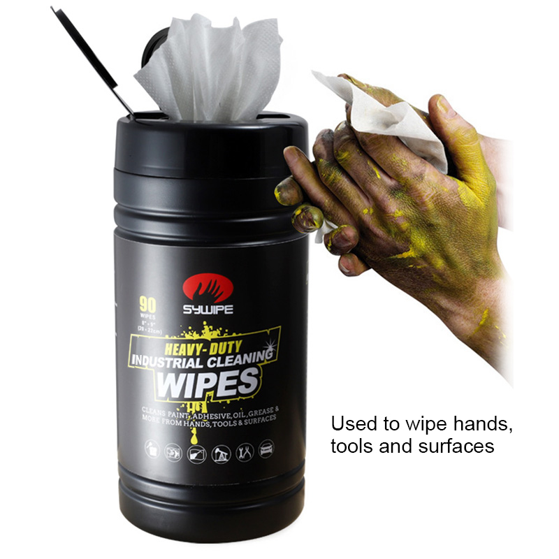90 Sheet Per Barrel Heavy Duty Wiping Industrial Hand Cleaning Wipes