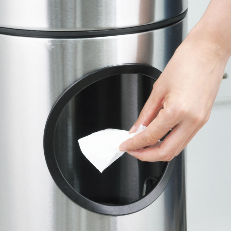 Stainless Steel Gym Floor Wipes Dispenser with Built-in Waste Receptacle