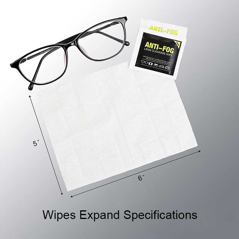 Wholesale 100 Count Anti-Fog Eyeglass Cleaning Paper Lens Wet Wipes 