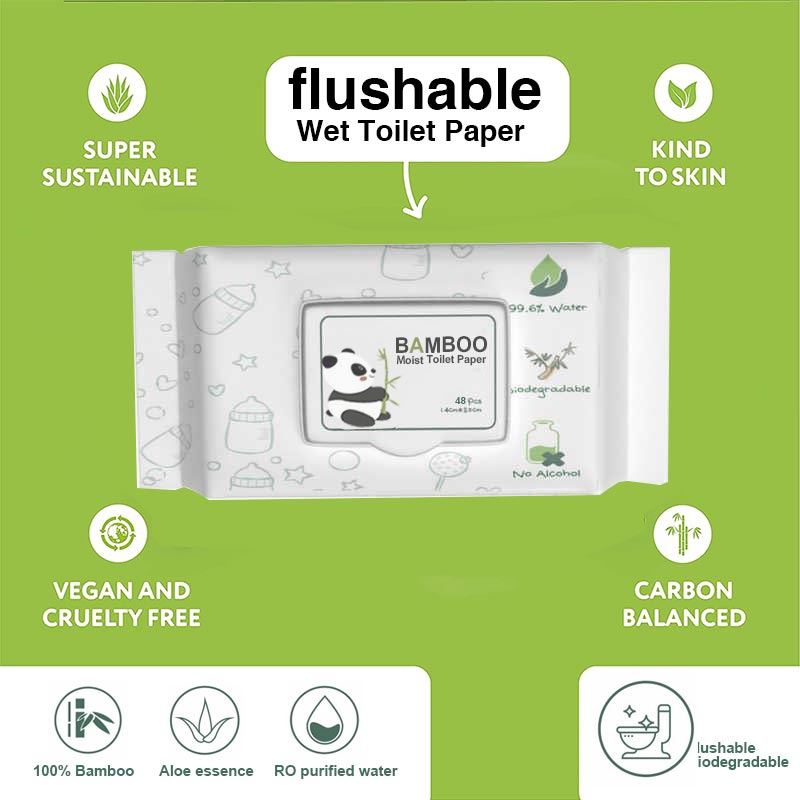 Bamboo Wet Tissue Biodegradable Bamboo Wet Toilet Paper
