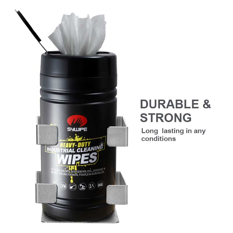 Wall-Mount Wipes Holder – No Drill Needed, Includes Adhesive & Screws, Fits Cylinders Up To 4.4”, For Kitchen, Bathroom & Office