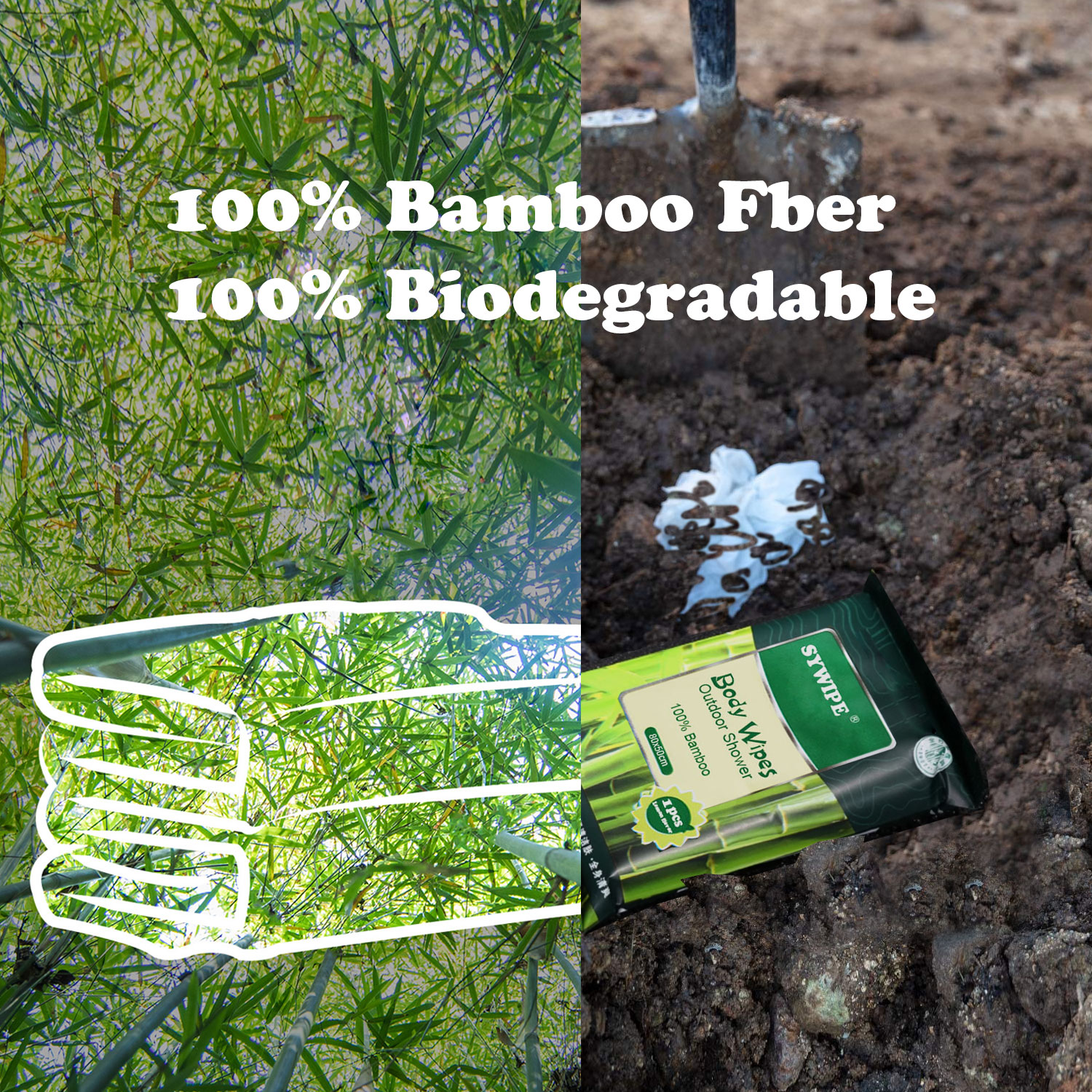 Wholesale Bamboo Shower Wipes for Camping Extra-Large Size 80×50cm