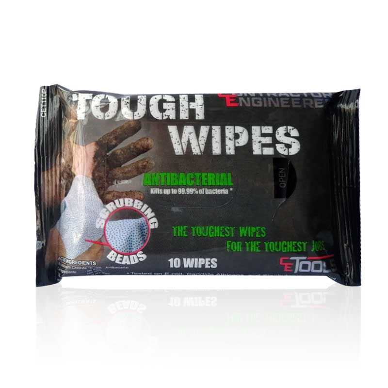 10 Wipes Heavy Duty Industrial Hand Cleaning Wipes, With Scrubbing Beads