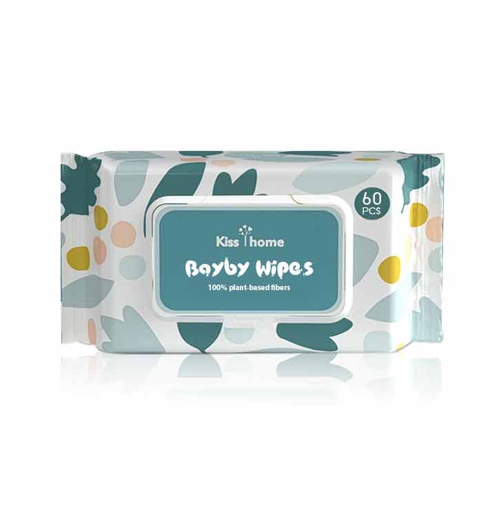 Baby Care Wipes for Sensitive Skin with 100% Plant-Based Fibers Hypoallergenic